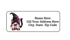 CAT GNOME GIRL PERSONALIZED RETURN ADDRESS LABELS 1 in X 2.625 in