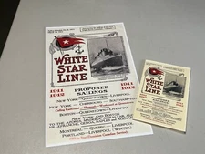 THE RAREST SAILING SCHEDULE IN HISTORY! RMS TITANIC 1911-1912 SCHEDULE, REPRINT.