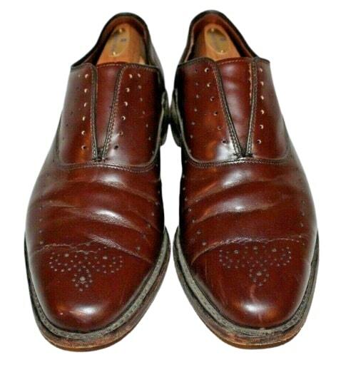 Allen Edmonds 10.5 D Weybridge Brown Oxfords Wingtip Loafers  display picture 1