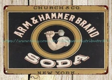 kitchen garden plaques ARM & HAMMER BRAND SODA metal tin sign