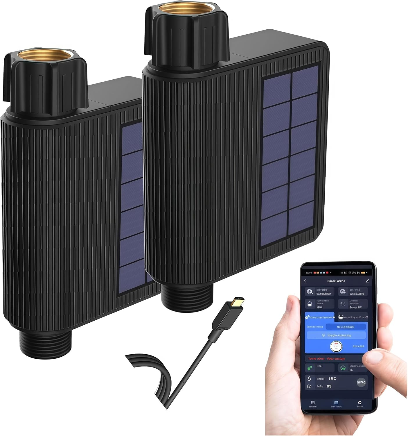 Smart Hose Timer WiFi Solar USB Rechargeable Sprinkler Controller Programmable