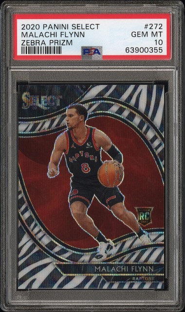 2020-21 Panini Select Malachi Flynn Zebra Prizm Courtside ROOKIE PSA 10 Pop 3
