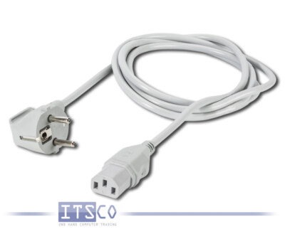 NETZKABEL KALTGERÄTEKABEL EU SCHUKO AUF C13 1.8 M FÜR PC DRUCKER MONITOR GRAU
