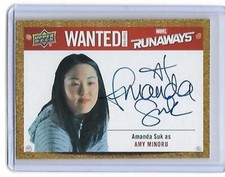 Amanda Suk AMY MINORU 2020 UD Marvel WANTED RUNAWAYS Auto Autograph Card