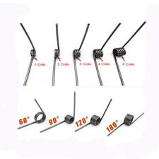 Torsion Spring 1.4/1.5mm Wire Diameter 7-18mm OD 3-9 Coils 60°-90° Angle Degree