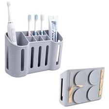 Toothbrush Holders for Bathrooms, Electric Toothbrush, Shaver and Gray
