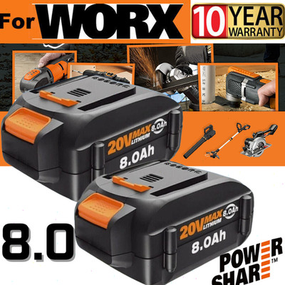 2PACK WORX 20V Power Share PRO 8.0Ah Lithium-Ion High-Capacity Battery WA3525