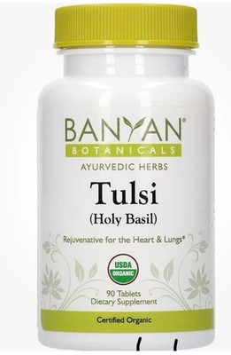Organic Tulsi, Holy Basil Tablets 90 Ct - Adaptogen Supplement Promotes Optimal