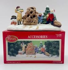 Vintage 1998 Dickens Collectibles Lighted Camp Fire 385-0823 NO LIGHT In Box VG