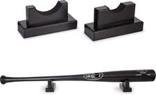 Baseball Bat Display Holder Rack Mount for Table or Desk- 2 Pack, Black 