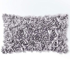 3D Decorative Romantic Valentines Stereo Chiffon Rose Flower Throw Pillow