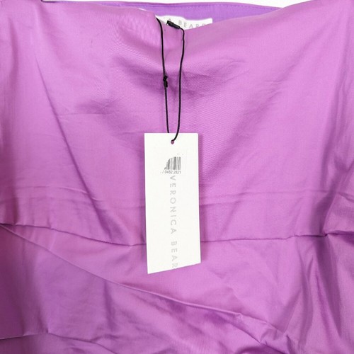 NWT Veronica Beard Women Top Vivid Orchid Cropped Square Neck Kayla Top Size 12 - Picture 8 of 9