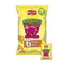 Walkers Monster Munch Roast Beef Multipack Crisps 6x20g Free Postage