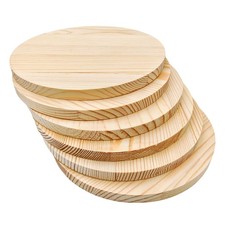 6 Pieces Pine Wood Circle Plaques, 15x1cm Blank Unpainted Round Wooden Circles...