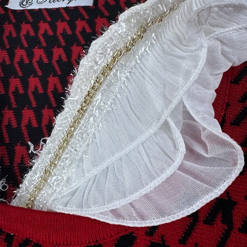 Keerqi Girls’ Long Sleeve Red & Black Dress w/ Ruffle Collar - Picture 3 of 9