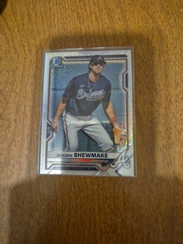 Braden Shewmake 2021 Bowman Chrome #BCP-162 Prospects Mojo Refractor Braves