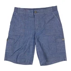 Lee Womens Relaxed Fit Mid Rise Cargo Shorts Blue Cotton Stretch Size 10 Medium