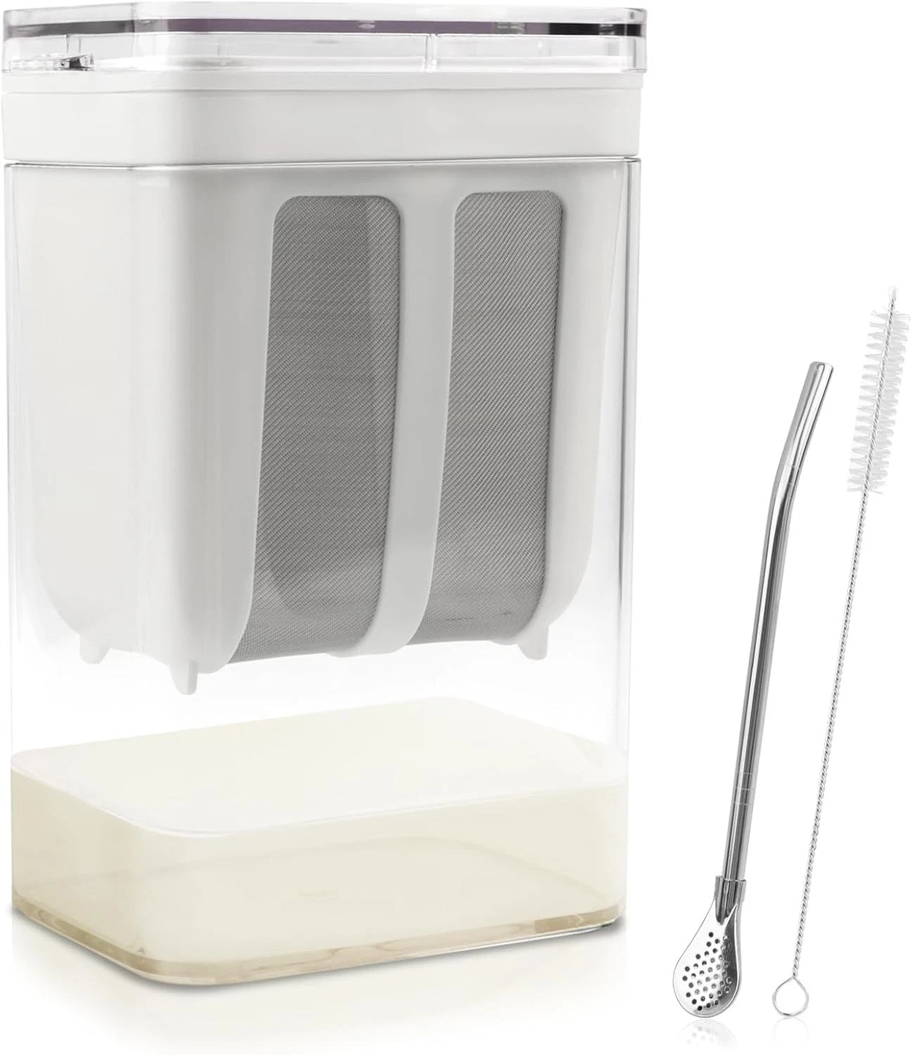 Greek Yogurt Strainer W/ Lid 1100ML Yogurt Strainer Separator Multi Yoghurts