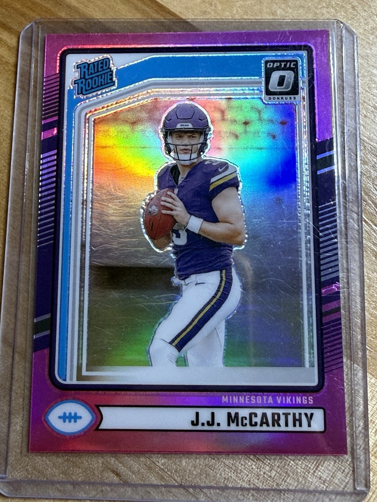 2024 Panini Donruss - Rated Rookie J.J. McCarthy #303 Optic Preview Pink Prizm