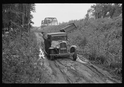 Photo:Indians on way to the berry fields near Little Fork, Minnesota