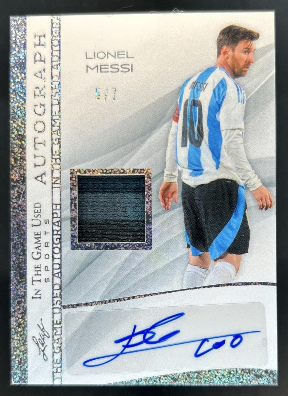 2025 Leaf In the Game Used Lionel Messi Jersey Auto Autograph Glitter Holo #/7