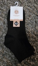 Black cotton comfort socks in a US 7 New Or