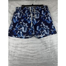 Polo Ralph Lauren Large Swim Trunks Mens Blue Floral Excellent Tropical Shorts