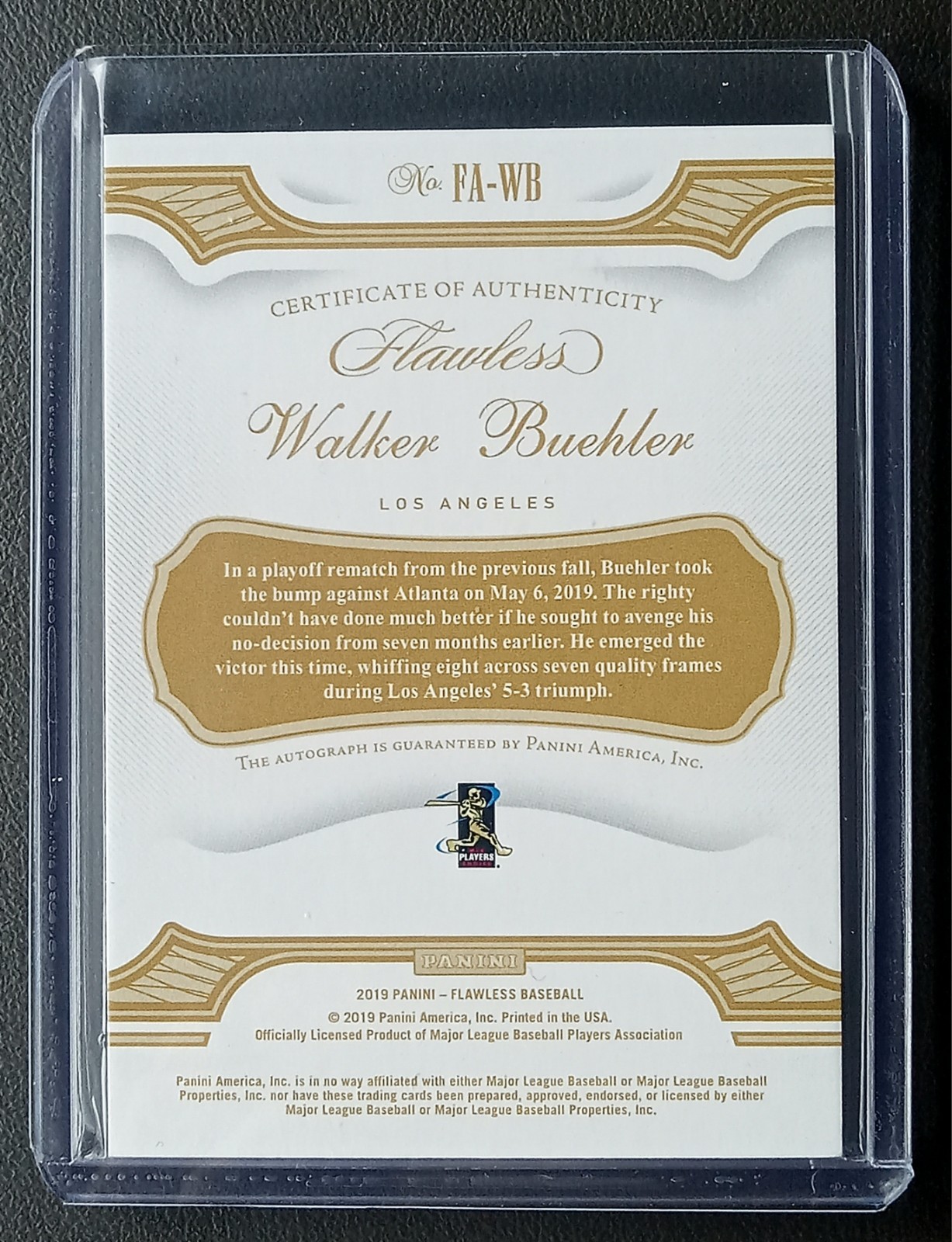 (2) 2019 Flawless Walker Buehler autos. All-Star Pitcher & World Series Champion view 5