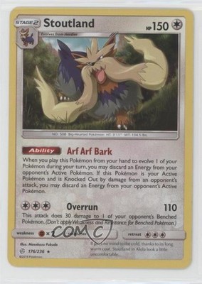 Stoutland Holo Pokémon Sun & Moon Cosmic Eclipse #176