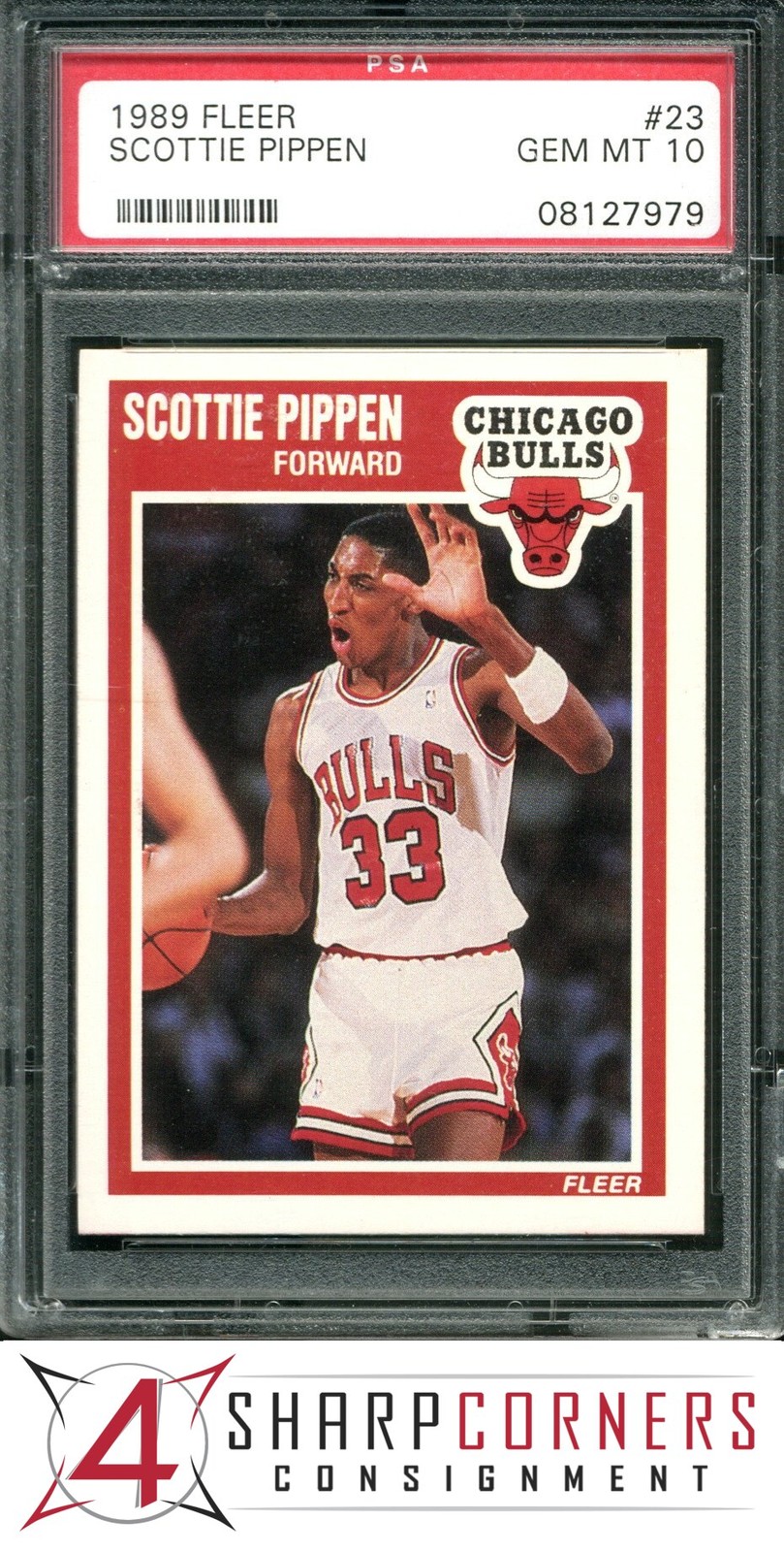 1989 FLEER #23 SCOTTIE PIPPEN BULLS HOF PSA 10