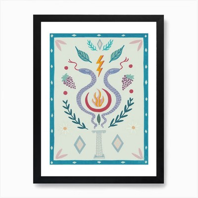 Hellblauer Culebra Kunstdruck gerahmt Wandbild Poster Leinwanddruck Bild