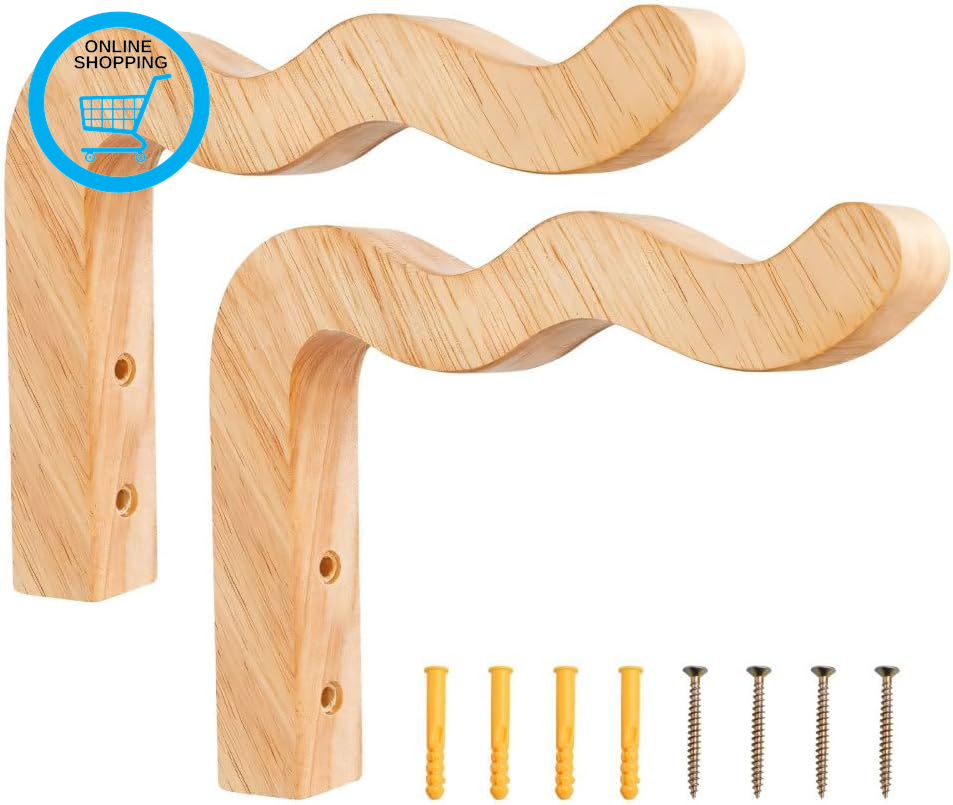 Wooden Plant Hooks, 2PCS Hanging Wall Plants Hangers Flower Basket Bracket for I