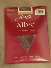 NOS BRAND NEW Hanes Alive Sheer Support Pantyhose Reinforced Toe So Pacific Sz B