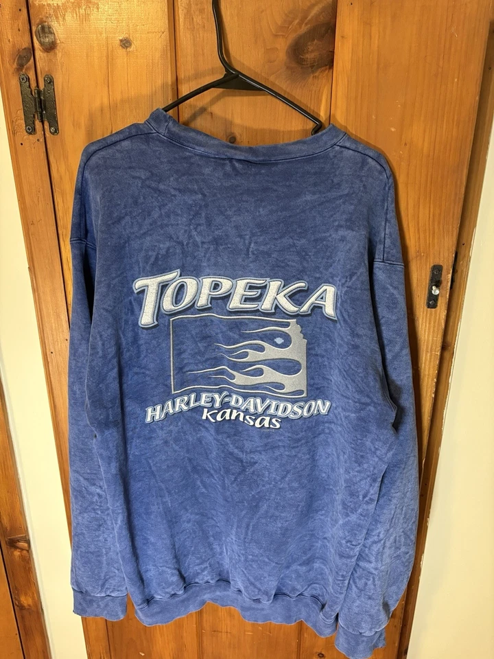 Vintage Harley Davidson Men’s Blue Crew Neck Size Large - Image 4 of 4