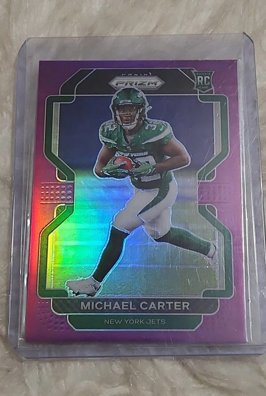 2021 Panini Prizm Michael Carter Purple Prizm #365 RC /125 New York Jets