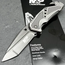 Smith & Wesson M&P Gray Tanto Blade Tactical Rescue Breaker Folding Pocket Knife