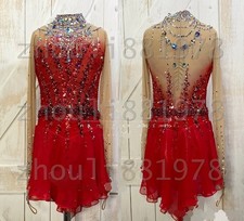New Ice Figure Skating Dress Figure Skating Dress For Competition red dyeing