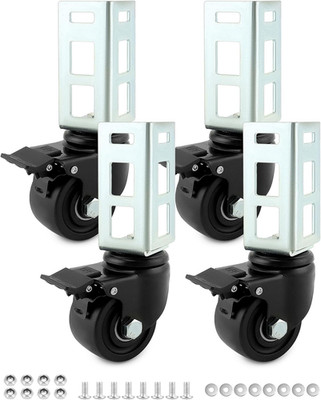 4 Pack 3 Heavy Duty Storage Rack Caster Wheels - 1500lb Max Capacity, PU