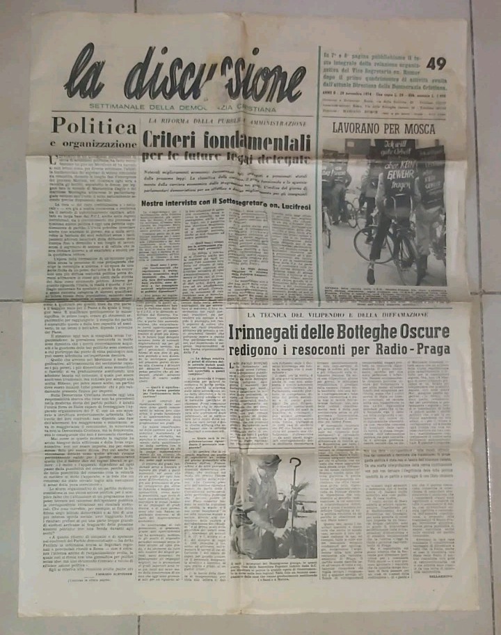 1954 la discussione giornale settimanale della democrazia cristiana