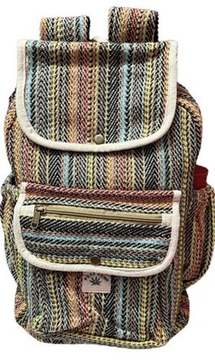 Handmade Boho Print Laptop Backpack   Hippe Cotton Hemp Travel Bag