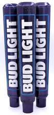 (3) Bud Light Double-sided Blue Chrome Aluminum 12" Beer Tap Handle
