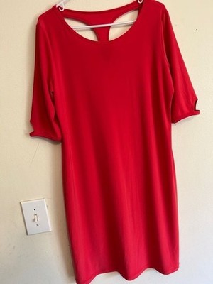 Clara Sun Woo Red Midi Dress with Back Cutout
