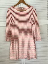 J. Crew Sz Small Shift Dress 3/4 Sleeve Red & White Stripes Stretch Knit Preppy