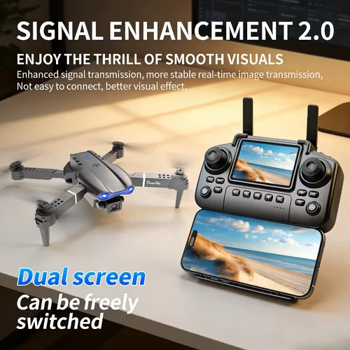 Drone 2026 4K HD Dual Camera WiFi FPV RC Foldable Quadcopter Remote With Screen