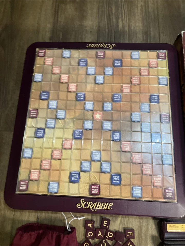 VTG Scrabble Deluxe Turntable Edition Game 2001 Parker Brothers Complete *Read - Image 2 of 4