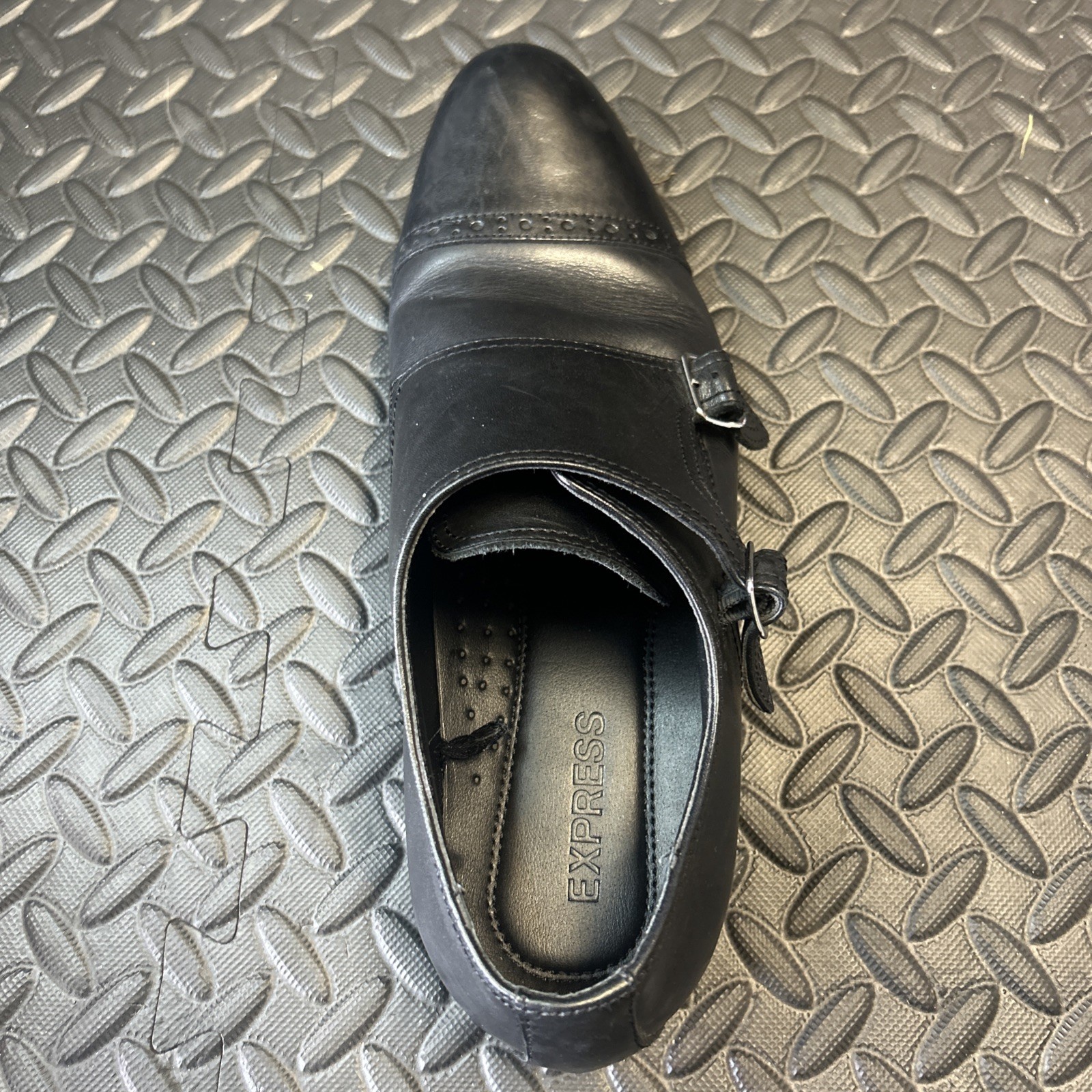 SAOLA SCARPE ELEGANTI EXPRESS uomo taglia 11 nere DOPPIO CINTURINO fibbia