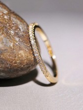 Yellow Gold Oval Cubic Zirconia Ring Size 5 6 7 8 9 10