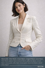 BeBe cropped blazer with tailored feminine fit White size 6