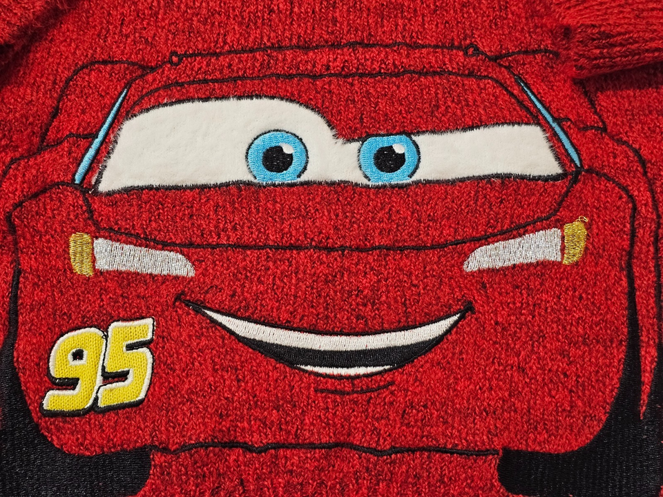 Disney Cars Lightning McQueen Red Knit Jumper Sweater 4-5 Years 104 ...