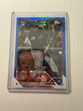 2023 Topps Update Series - Rookie Debut Oscar Gonzalez  Blue Foil /999 (RC)